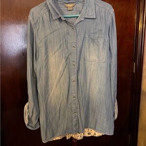 Natural Reflections Avenue Blue Denim Shirt with patterned back